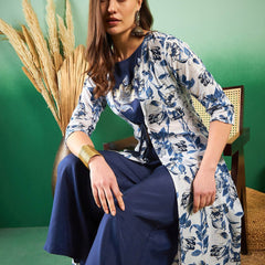 Printed Top & Jacket With Palazzo Co-Ords
