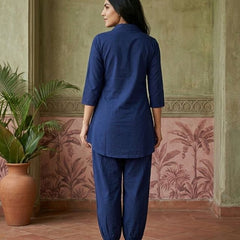 Navy Blue Solid Tunic with Salwar
