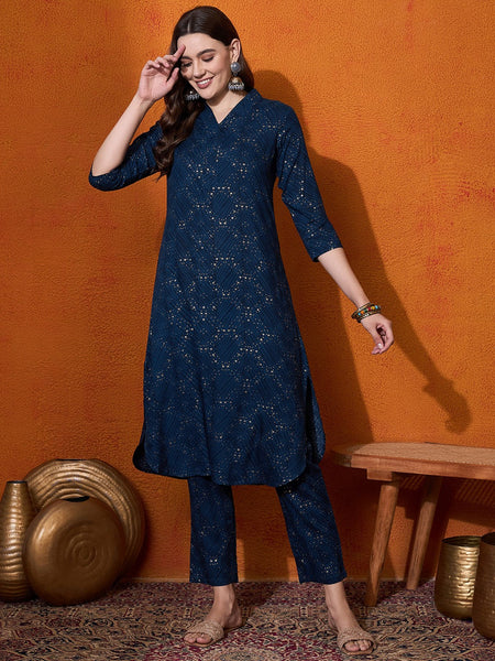 Women Printed Straight Kurta With Trouser