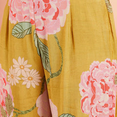 Floral Printed Shirt Collar Mirror Work Pathani Kurta & Trousers