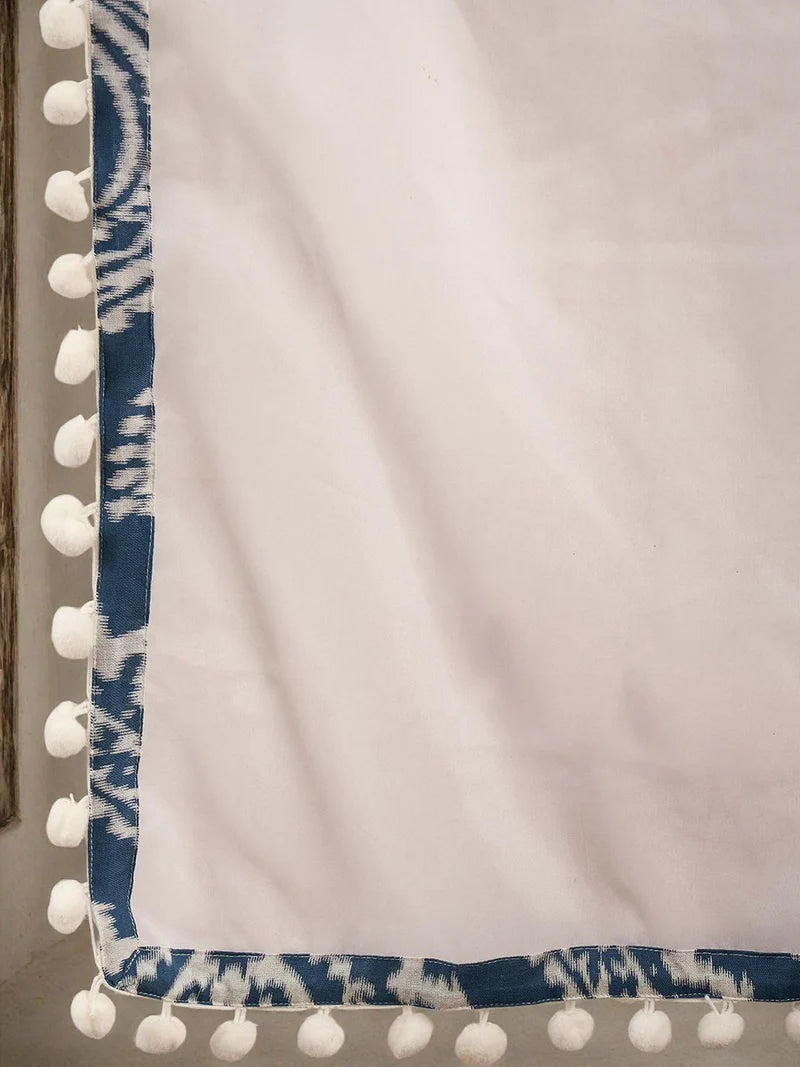 Ethnic Motifs Printed & Mirror Work Pure Cotton Kurta With Dhoti Pant & Dupatta Kurta Set