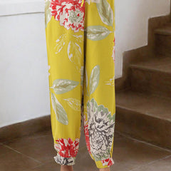 Floral Printed & Mirror Work Pathani Kurta With Trousers Kurta Set