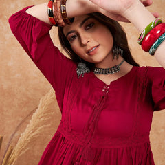 Embellished Lace Up Detail Top & Palazzo Co-Ords Set