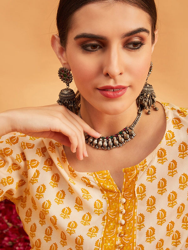 Floral Printed Straight Kurti