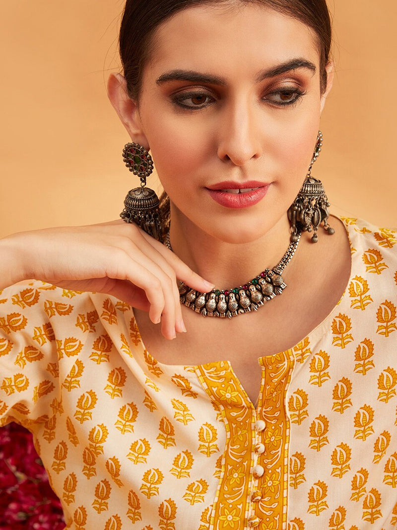 Floral Printed Straight Kurti
