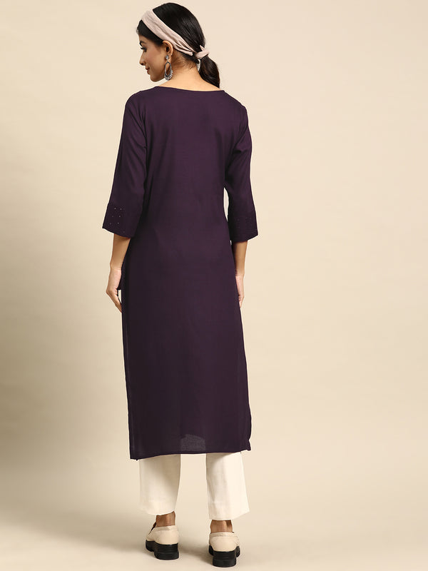 Women Sequined Striped Kurta