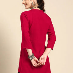 Printed Mandarin Collar Kurti