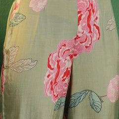 Floral Printed Shirt Collar Mirror Work Pathani Kurta & Trousers