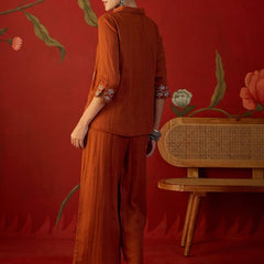 Floral Embroidered Tunic With & Trousers