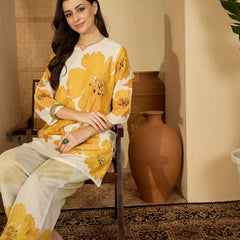 Embroidered & Printed Cotton  Lining in Kurta With Pant Co-Ords