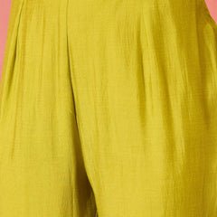 Green Embroidered Gotta Patti Kurta with Trousers & Dupatta Kurta Set