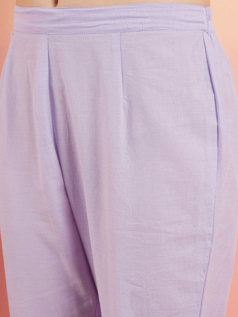 Ethnic Motifs Embroidered  Pure Cotton Tunic With Trouser Co-Ords