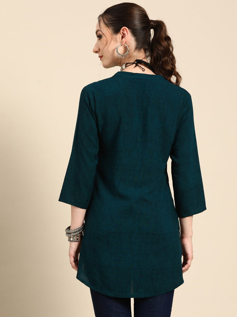 Printed Mandarin Collar Kurti