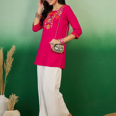 Embroidered Straight Kurtis