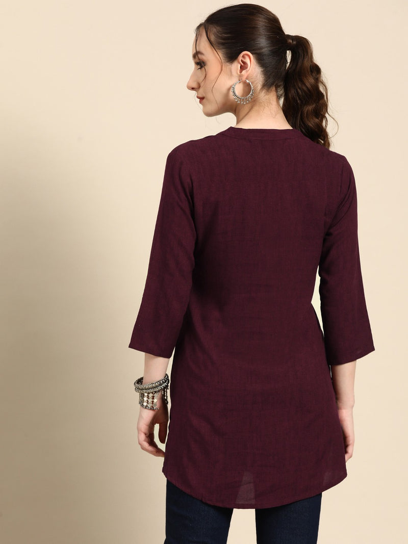 Printed Mandarin Collar Kurti