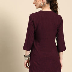 Printed Mandarin Collar Kurti