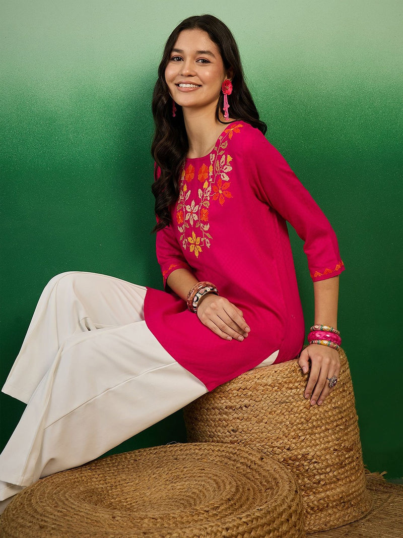 Embroidered Straight Kurtis