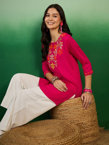 Embroidered Straight Kurtis