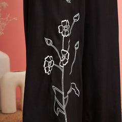 Embellished Lace Up Detail Top & Palazzo Co-Ords Set