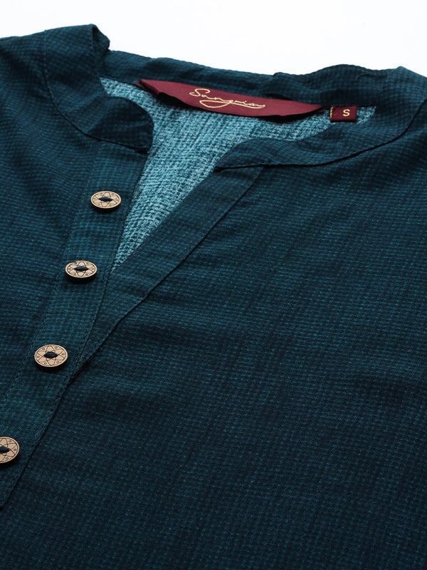 Printed Mandarin Collar Kurti