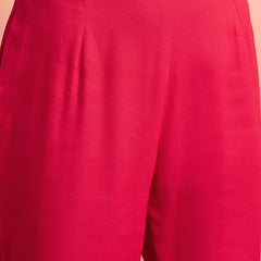 Printed Shoulder Strap Gotta Patti Kurta With Trousers & Dupatta