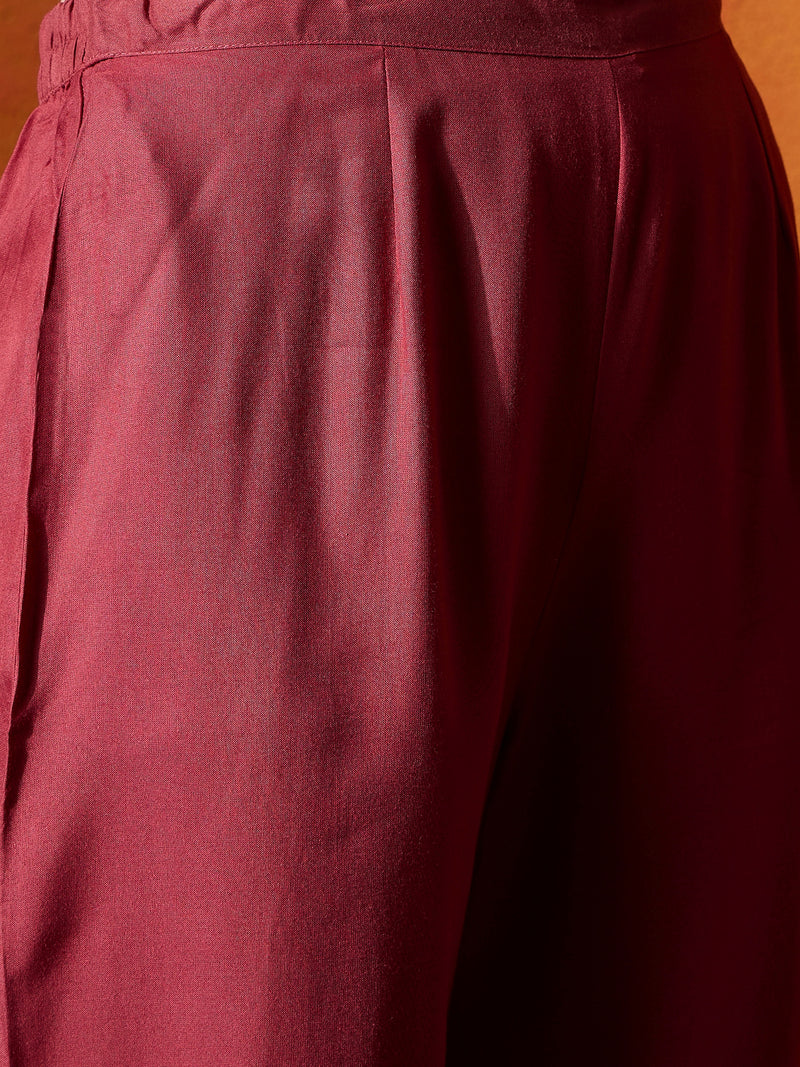 Floral Embroidered Straight Kurta With Trouser
