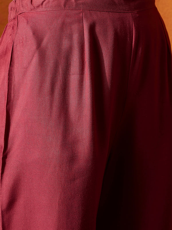 Floral Embroidered Straight Kurta With Trouser