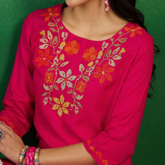 Embroidered Straight Kurtis