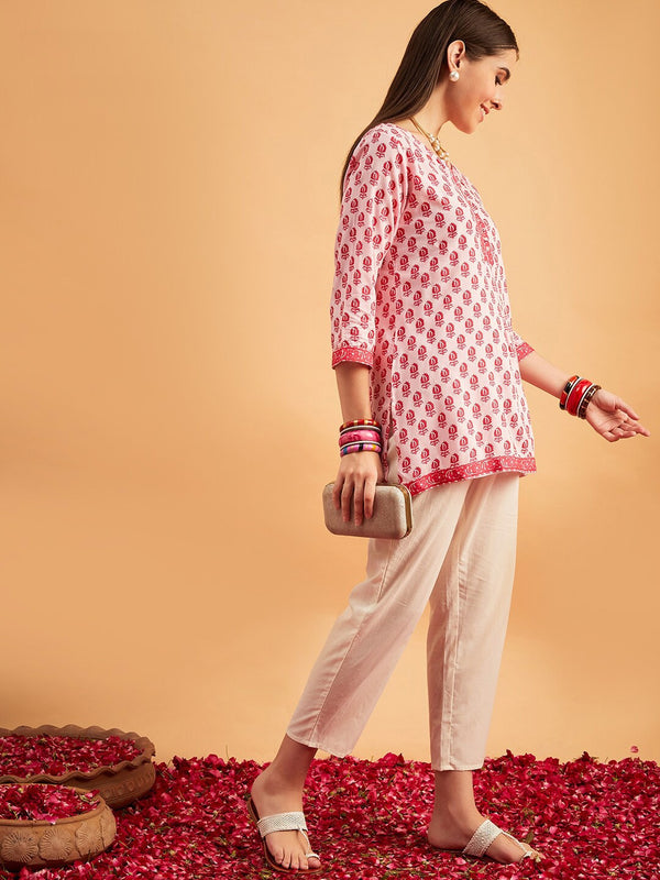 Floral Printed Straight Kurti