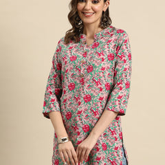 Floral Printed Straight Kurti