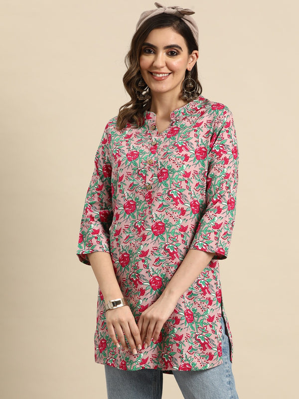 Floral Printed Straight Kurti