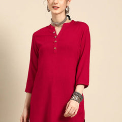 Printed Mandarin Collar Kurti