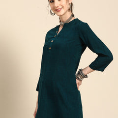 Printed Mandarin Collar Kurti