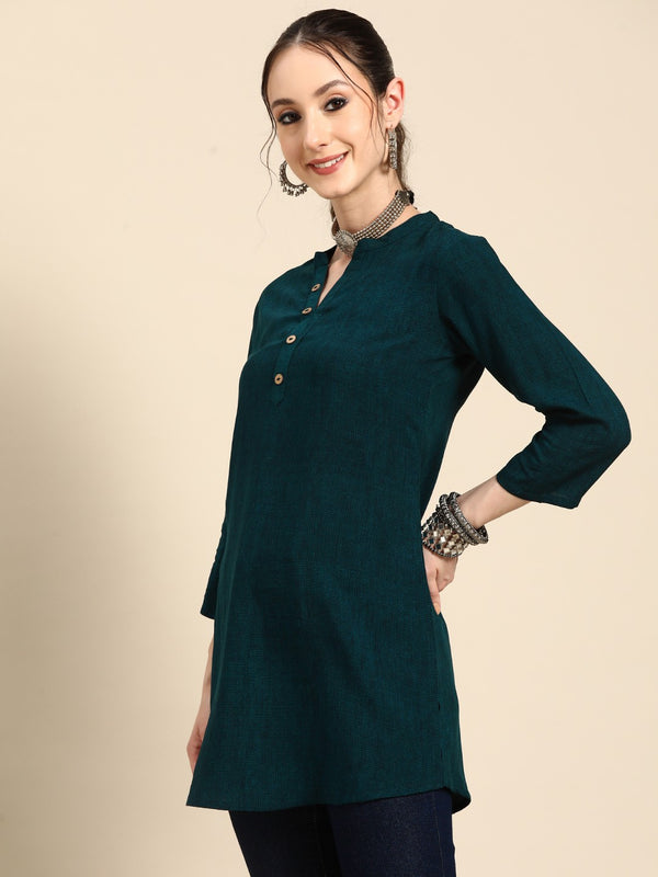 Printed Mandarin Collar Kurti