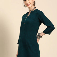 Printed Mandarin Collar Kurti