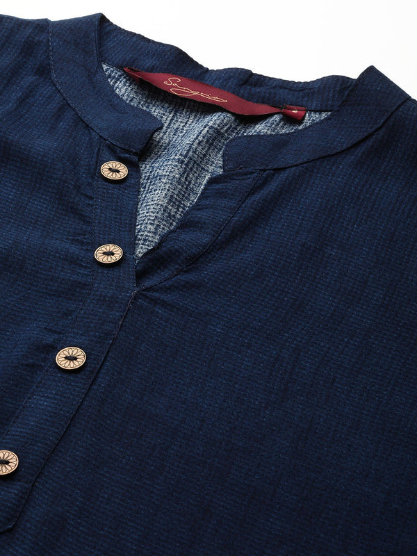 Navy Blue Printed Kurti