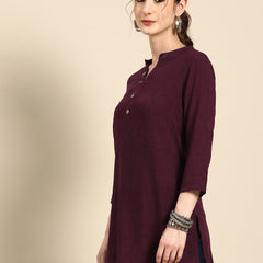 Printed Mandarin Collar Kurti