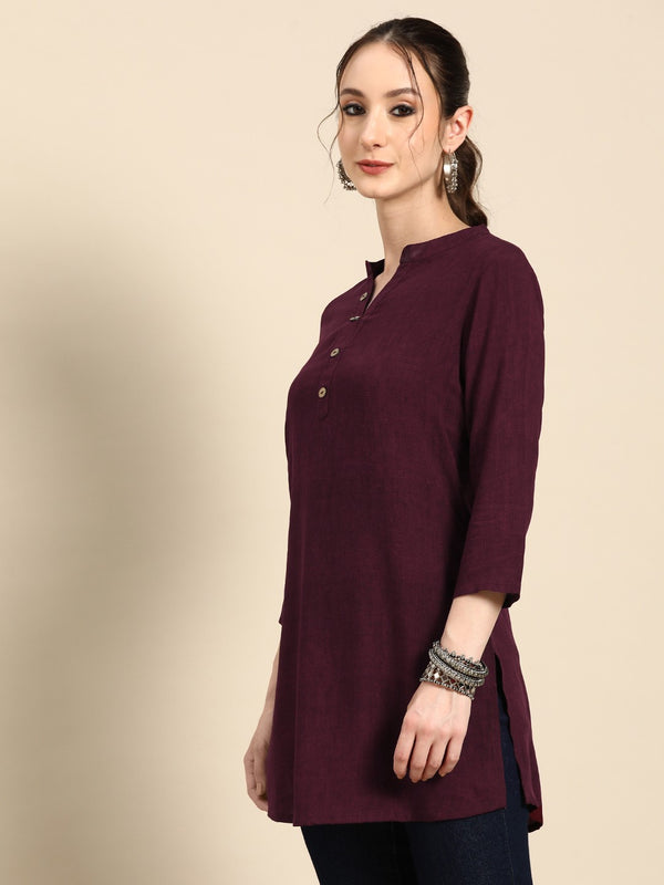 Printed Mandarin Collar Kurti