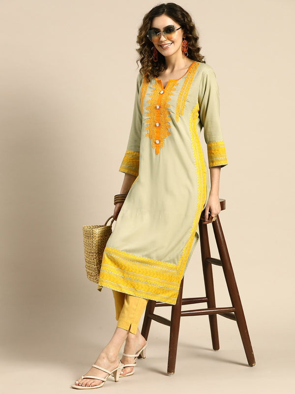 Women Ethnic Motifs Embroidered Thread Work Kurta