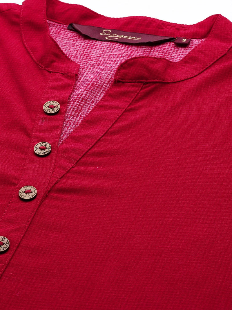 Printed Mandarin Collar Kurti
