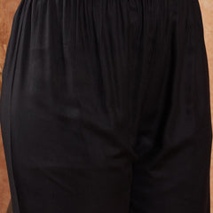 Black Ethnic Motifs Embroidered Pathani Kurta With Salwar