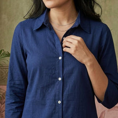 Navy Blue Solid Tunic with Salwar
