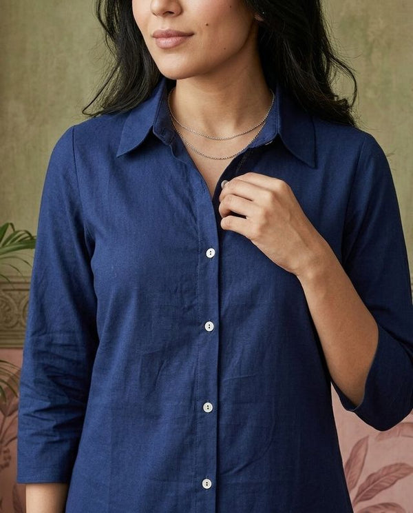 Navy Blue Solid Tunic with Salwar
