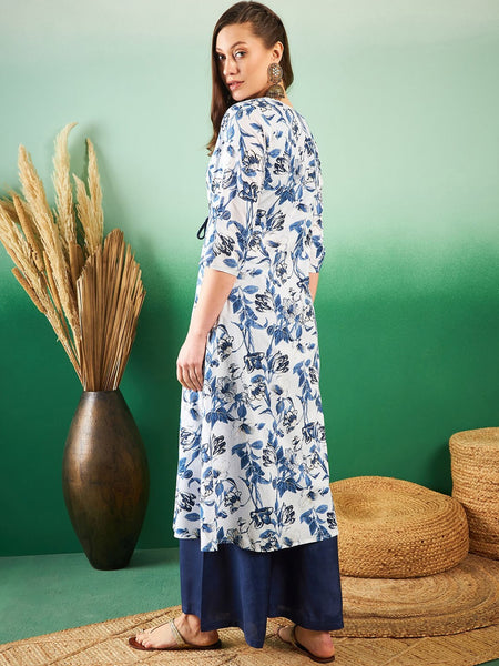 Printed Top & Jacket With Palazzo Co-Ords