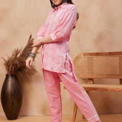 Embroidered Pure Cotton Top & Trouser Co-Ords