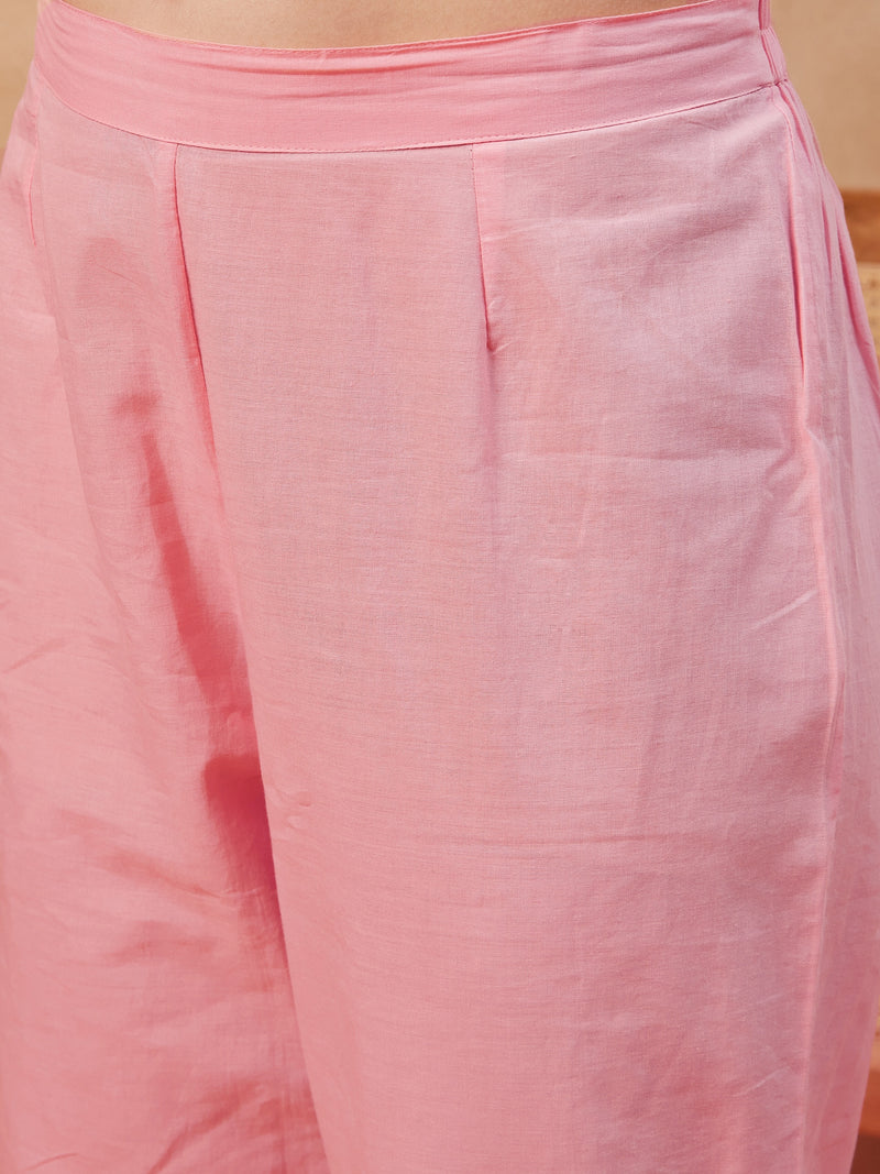 Embroidered Pure Cotton Top & Trouser Co-Ords