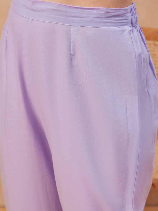 Embroidered Shirt Collar Pure Cotton Top With Trouser Co-Ords