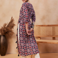 Ethnic Motifs Printed Pure Cotton Straight Kurta