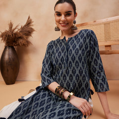 Ethnic Motifs Printed Pure Cotton Straight Kurta