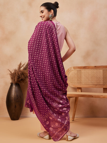 Paisley Embroidered Halter Neck  Pure Cotton Kurta With Trouser & Dupatta